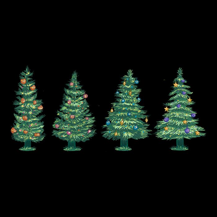 Christmas Trees Holiday Season Drawstring Bag