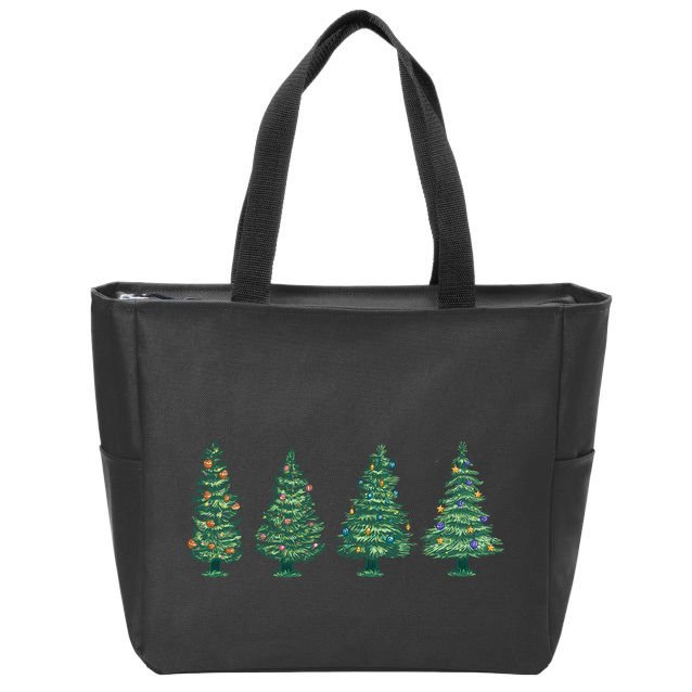 Christmas Trees Holiday Season Zip Tote Bag