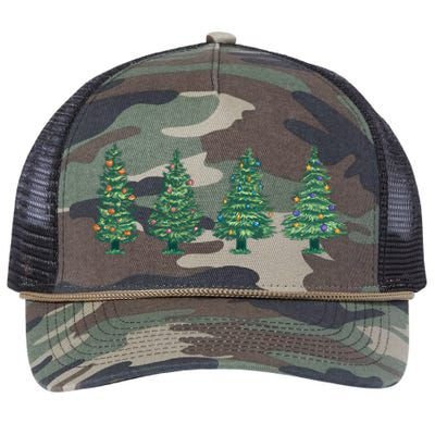 Christmas Trees Holiday Season Retro Rope Trucker Hat Cap