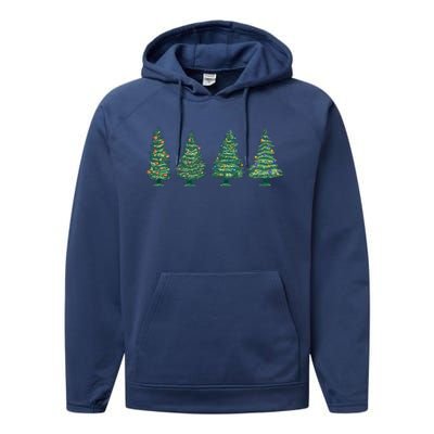 Christmas Trees Holiday Season Performance Fleece Hoodie