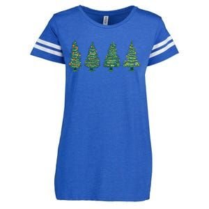 Christmas Trees Holiday Season Enza Ladies Jersey Football T-Shirt