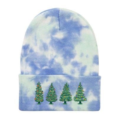 Christmas Trees Holiday Season Tie Dye 12in Knit Beanie