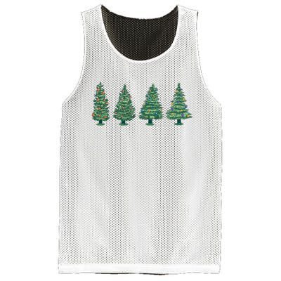 Christmas Trees Holiday Season Mesh Reversible Basketball Jersey Tank