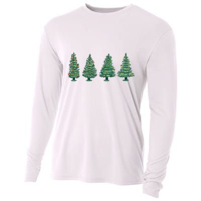 Christmas Trees Holiday Season Cooling Performance Long Sleeve Crew