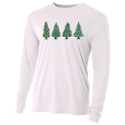 Christmas Trees Holiday Season Cooling Performance Long Sleeve Crew