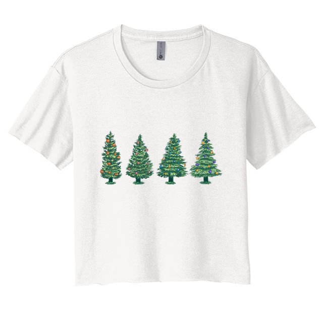 Christmas Trees Holiday Season Crop Top