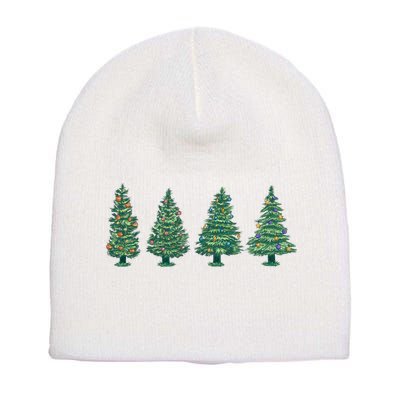 Christmas Trees Holiday Season Short Acrylic Beanie