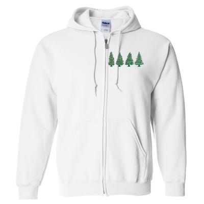 Christmas Trees Holiday Season Full Zip Hoodie