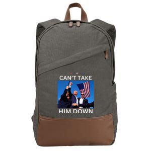 CanT Take Him Down Shooting At Donald Trump Rally Cotton Canvas Backpack