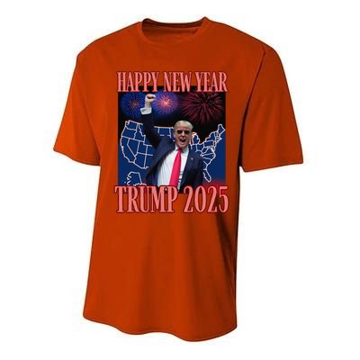 Cute Trump Happy New Year 2025 45 47 Outlaw Won Sarcasm Performance Sprint T-Shirt