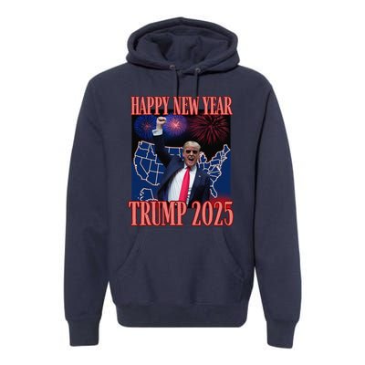 Cute Trump Happy New Year 2025 45 47 Outlaw Won Sarcasm Premium Hoodie