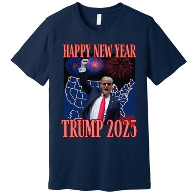 Cute Trump Happy New Year 2025 45 47 Outlaw Won Sarcasm Premium T-Shirt