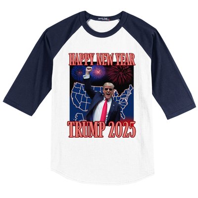 Cute Trump Happy New Year 2025 45 47 Outlaw Won Sarcasm Baseball Sleeve Shirt