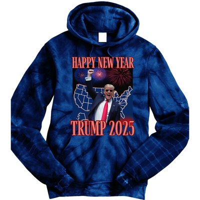 Cute Trump Happy New Year 2025 45 47 Outlaw Won Sarcasm Tie Dye Hoodie