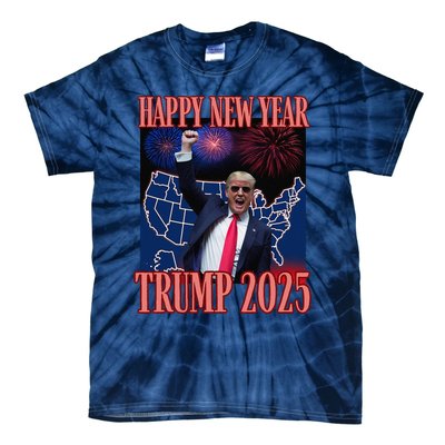 Cute Trump Happy New Year 2025 45 47 Outlaw Won Sarcasm Tie-Dye T-Shirt