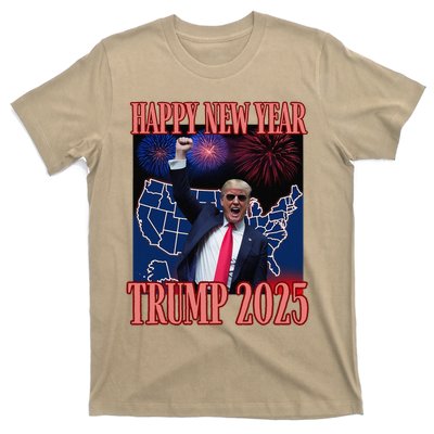 Cute Trump Happy New Year 2025 45 47 Outlaw Won Sarcasm T-Shirt