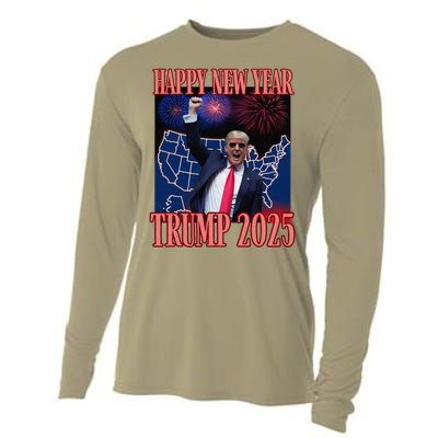 Cute Trump Happy New Year 2025 45 47 Outlaw Won Sarcasm Cooling Performance Long Sleeve Crew