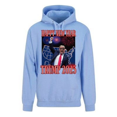 Cute Trump Happy New Year 2025 45 47 Outlaw Won Sarcasm Unisex Surf Hoodie