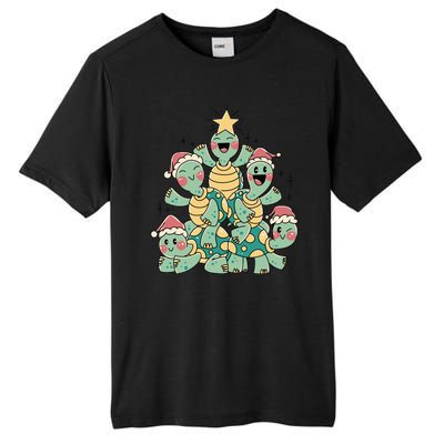 Christmas Turtles Holiday Tree Tall Fusion ChromaSoft Performance T-Shirt