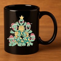 Christmas Turtles Holiday Tree 11oz C Handle Ceramic Mug