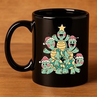 Christmas Turtles Holiday Tree 11oz C Handle Ceramic Mug