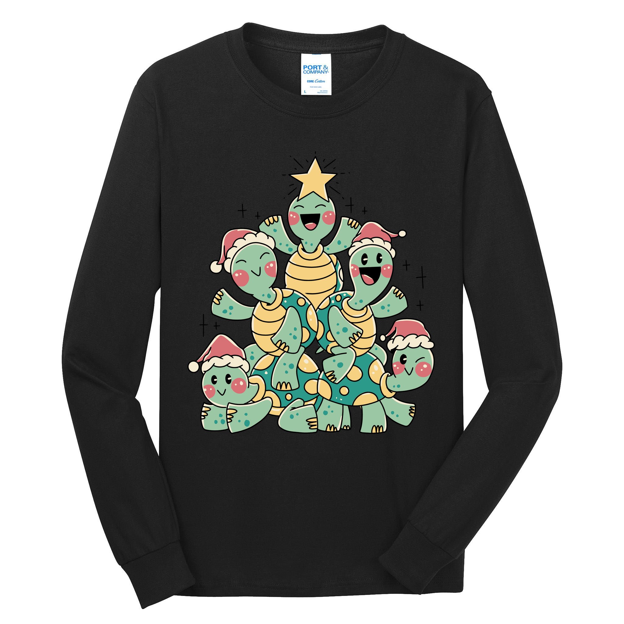 Christmas Turtles Holiday Tree Tall Long Sleeve T-Shirt