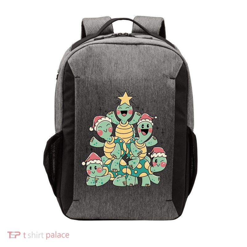 Christmas Turtles Holiday Tree Vector Backpack