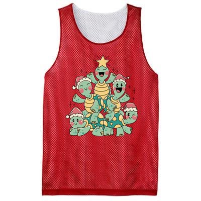 Christmas Turtles Holiday Tree Mesh Reversible Basketball Jersey Tank