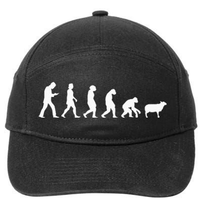 Conspiracy Theorist Human Evolution Wake Up Sheeple Sheep 7-Panel Snapback Hat