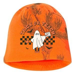 Cute Teacher Halloween Groovy Ghost Halloween Trick Or Teach Cool Gift Kati - Camo Knit Beanie