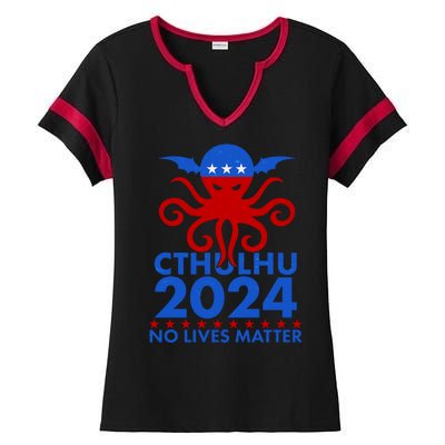 CTHULHU 2024 Election No Lives Matter Ladies Halftime Notch Neck Tee