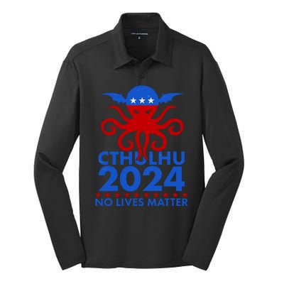 CTHULHU 2024 Election No Lives Matter Silk Touch Performance Long Sleeve Polo