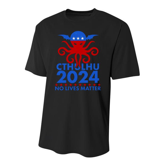 CTHULHU 2024 Election No Lives Matter Youth Performance Sprint T-Shirt