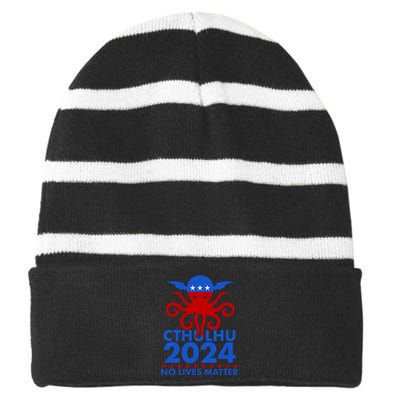 CTHULHU 2024 Election No Lives Matter Striped Beanie with Solid Band