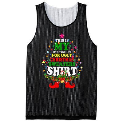 Christmas This Is My It's Too Hot For Ugly Xmas Sweaters Mesh Reversible Basketball Jersey Tank