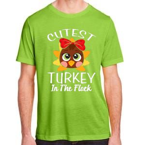 Cutest Turkey In The Flock Thanksgiving Adult ChromaSoft Performance T-Shirt