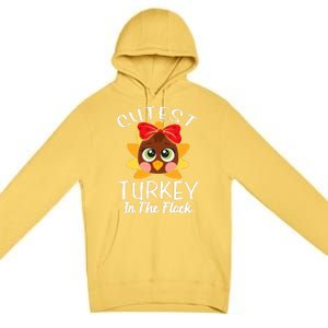 Cutest Turkey In The Flock Thanksgiving Premium Pullover Hoodie