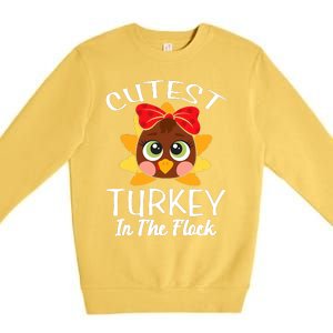 Cutest Turkey In The Flock Thanksgiving Premium Crewneck Sweatshirt