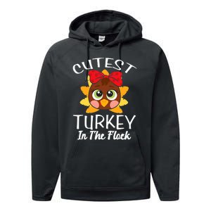 Cutest Turkey In The Flock Thanksgiving Performance Fleece Hoodie