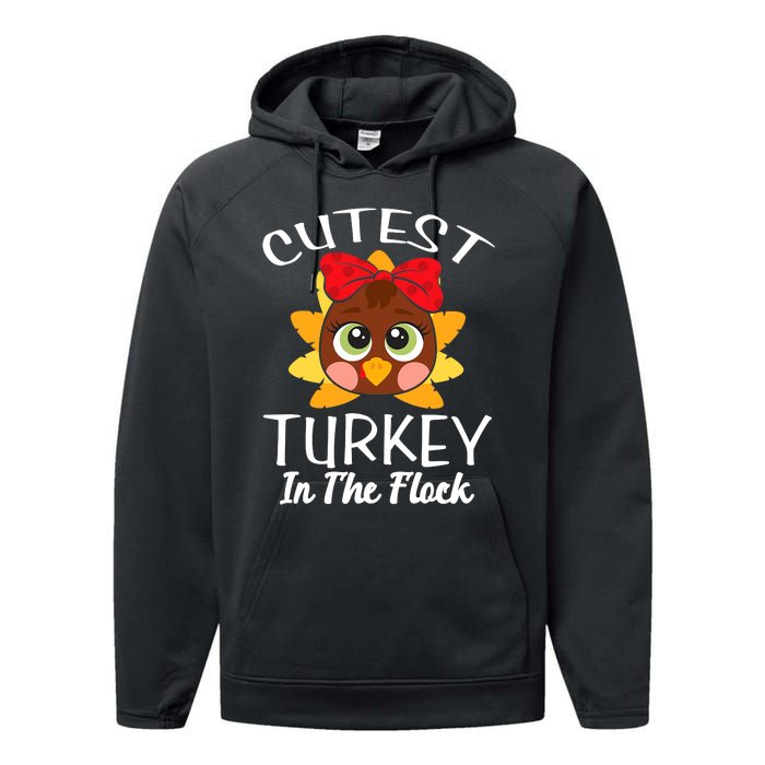 Cutest Turkey In The Flock Thanksgiving Performance Fleece Hoodie