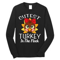 Cutest Turkey In The Flock Thanksgiving Long Sleeve Shirt