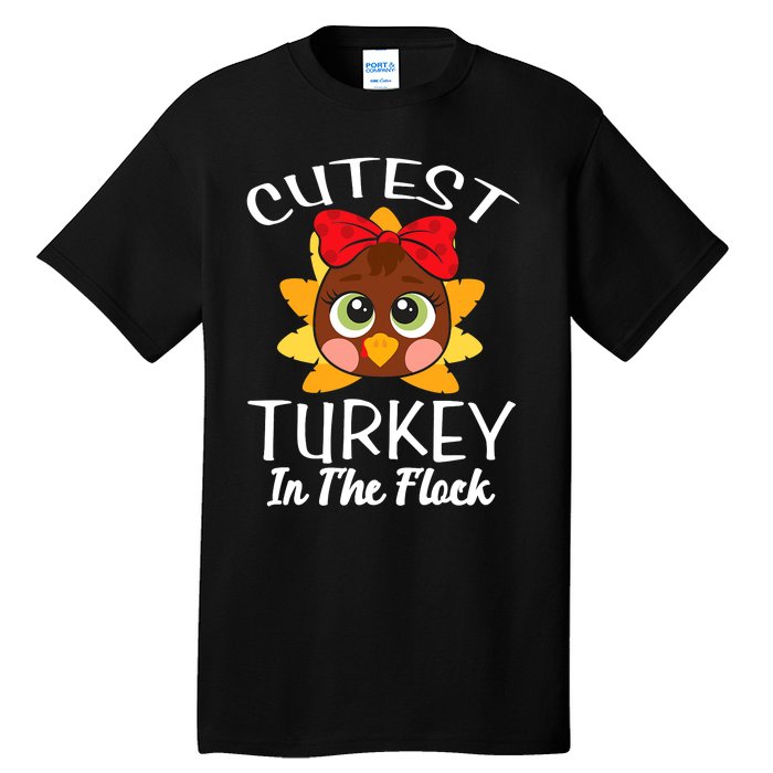 Cutest Turkey In The Flock Thanksgiving Tall T-Shirt