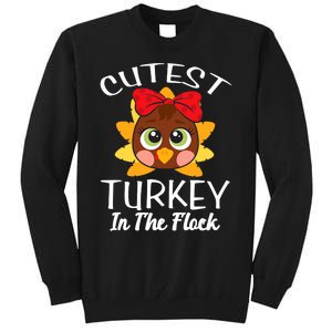 Cutest Turkey In The Flock Thanksgiving Tall Sweatshirt