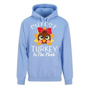 Cutest Turkey In The Flock Thanksgiving Unisex Surf Hoodie