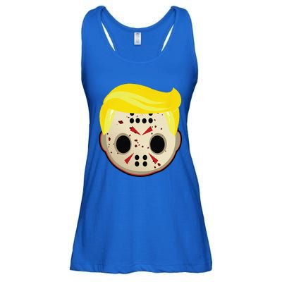 Cute Trump In Hockey Mask Funny Halloween Horror Ladies Essential Flowy Tank