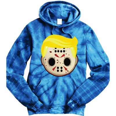 Cute Trump In Hockey Mask Funny Halloween Horror Tie Dye Hoodie