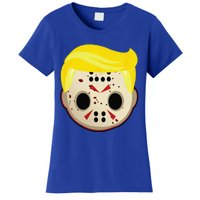 Cute Trump In Hockey Mask Funny Halloween Horror Women's T-Shirt