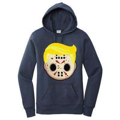 Cute Trump In Hockey Mask Funny Halloween Horror Women's Pullover Hoodie