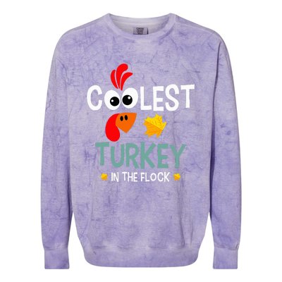 Coolest Turkey In The Flock Colorblast Crewneck Sweatshirt