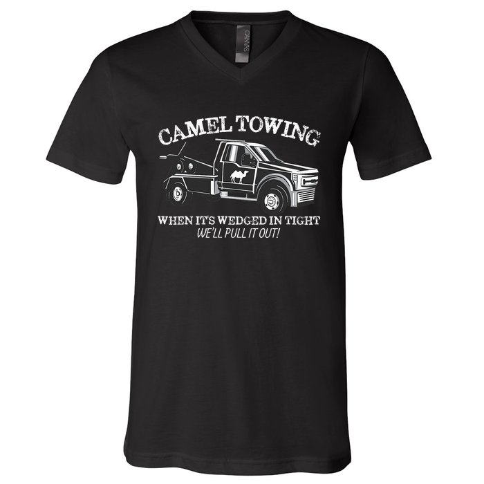 Camel Towing Inappropriate Humor Adult Humor Camel Towing V-Neck T-Shirt